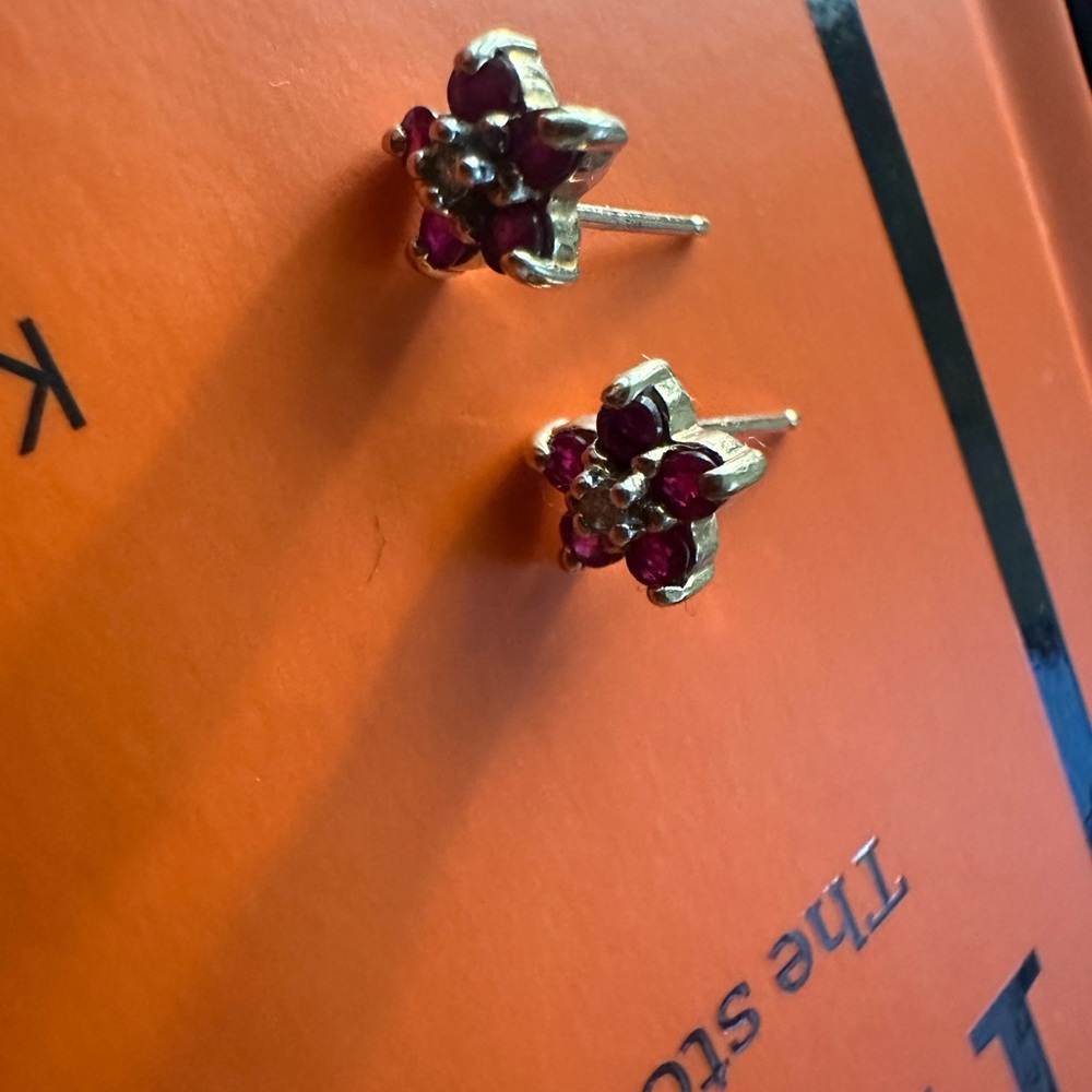 10k Ruby Earrings - image 2